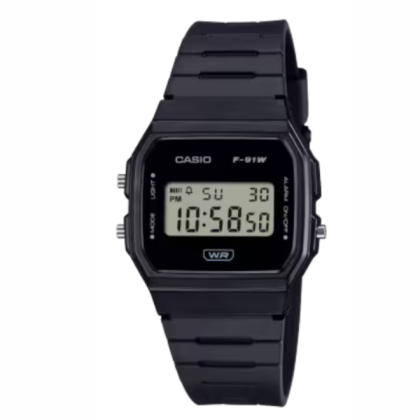 Casio General F-91WB-1A Black Resin Unisex Band